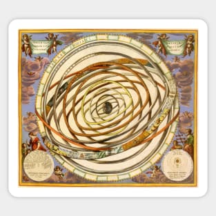 Vintage Planetary Orbits by Andreas Cellarius from Harmonia Macrocosmica Sticker